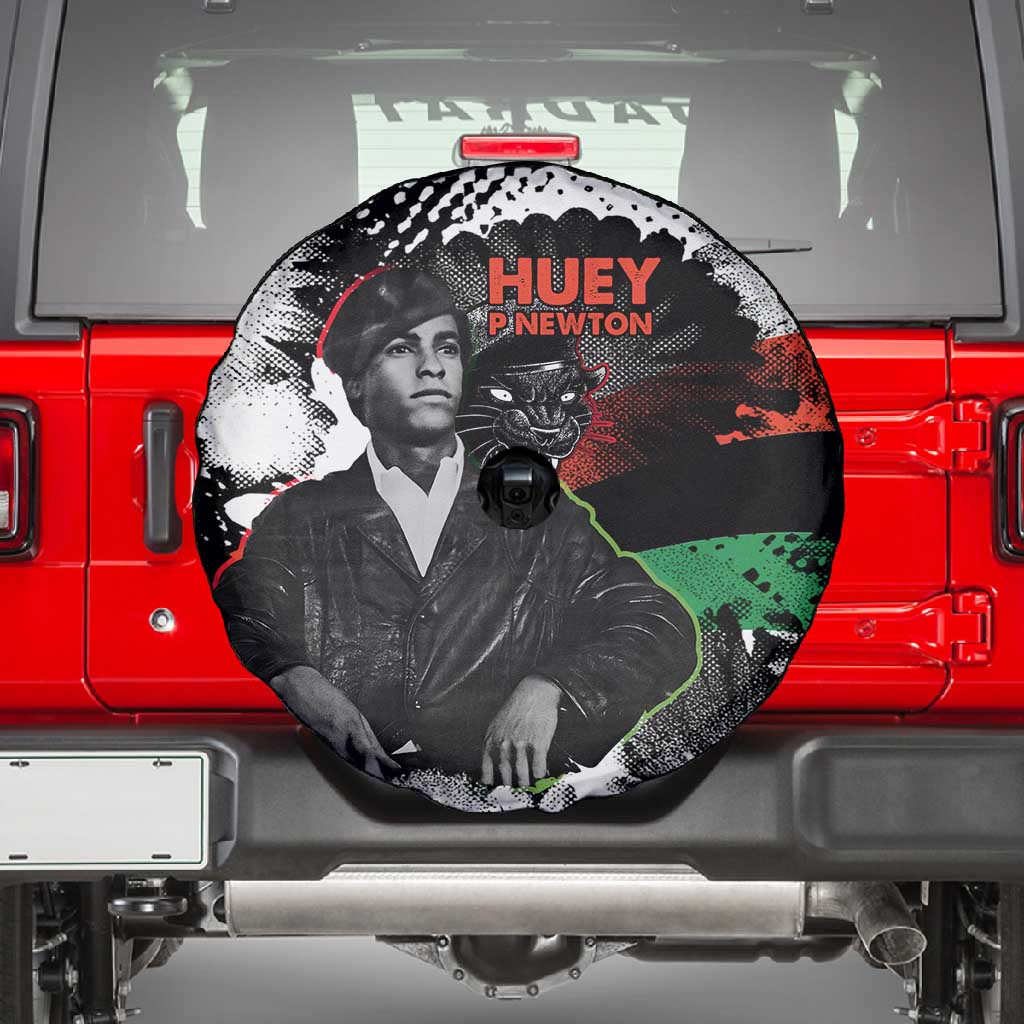 Huey P. Newton Spare Tire Cover Revolutionary Portrait - Panther Graphic Surrender to the Revolution Quote - African Pride