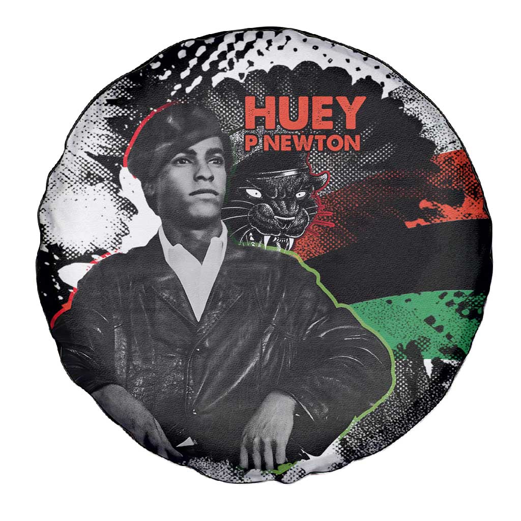 Huey P. Newton Spare Tire Cover Revolutionary Portrait - Panther Graphic Surrender to the Revolution Quote - African Pride