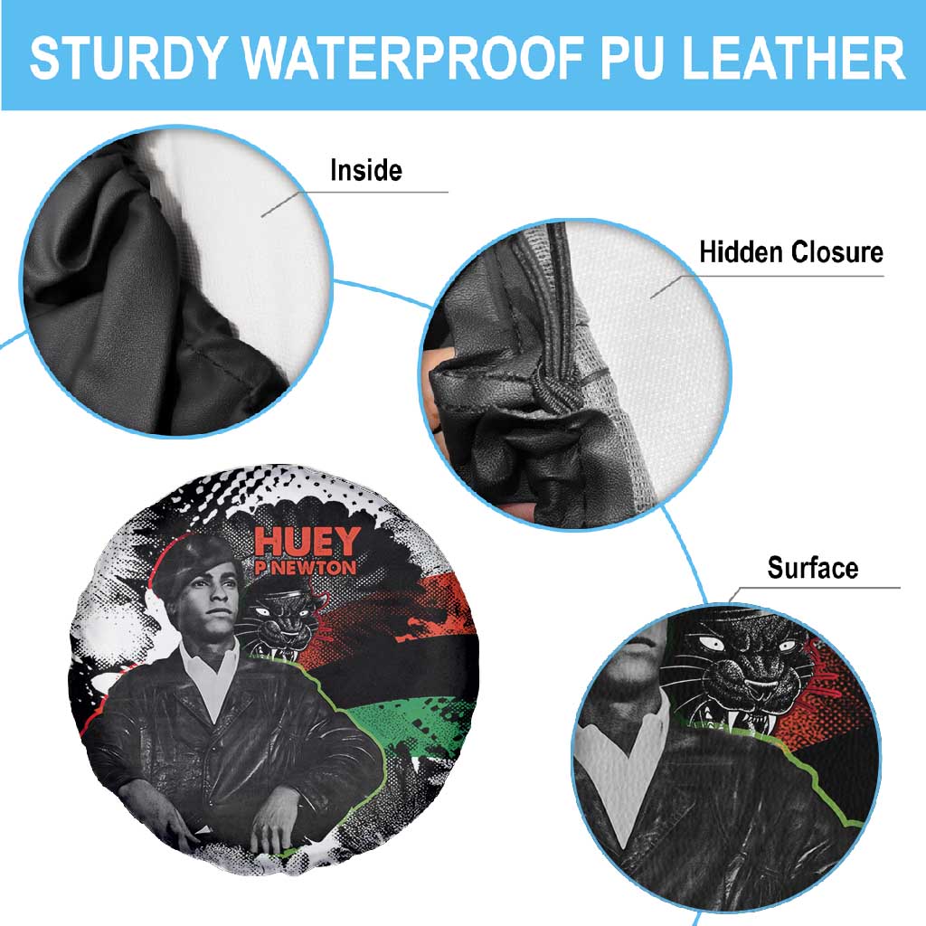 Huey P. Newton Spare Tire Cover Revolutionary Portrait - Panther Graphic Surrender to the Revolution Quote - African Pride