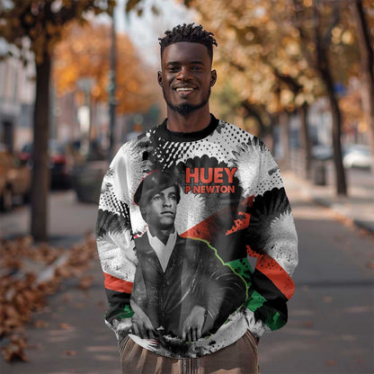 Huey P. Newton Sweatshirt Revolutionary Portrait - Panther Graphic Surrender to the Revolution Quote - African Pride