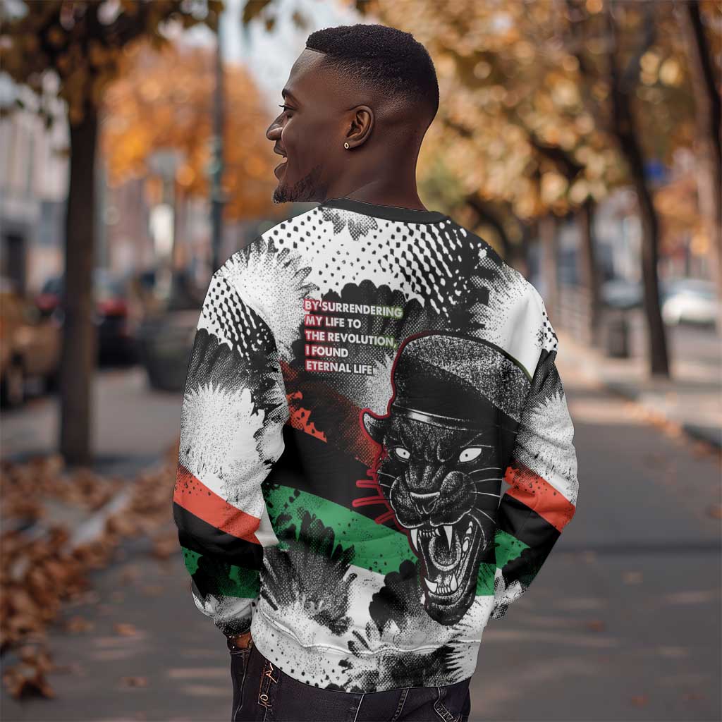 Huey P. Newton Sweatshirt Revolutionary Portrait - Panther Graphic Surrender to the Revolution Quote - African Pride