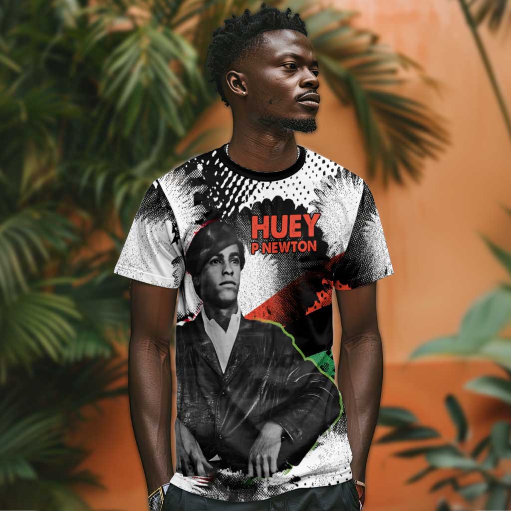 Huey P. Newton T shirt Revolutionary Portrait - Panther Graphic Surrender to the Revolution Quote TS04