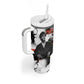 Huey P. Newton Tumbler With Handle Revolutionary Portrait - Panther Graphic Surrender to the Revolution Quote - African Pride