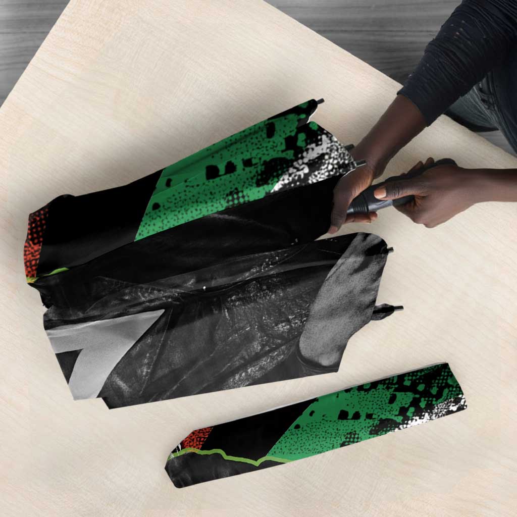 Huey P. Newton Umbrella Revolutionary Portrait - Panther Graphic Surrender to the Revolution Quote - African Pride