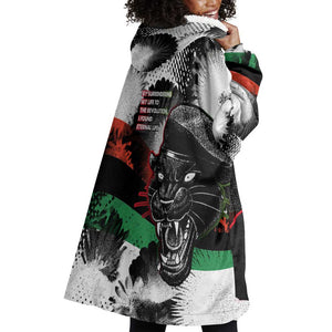 Huey P. Newton Wearable Blanket Hoodie Revolutionary Portrait - Panther Graphic Surrender to the Revolution Quote - African Pride