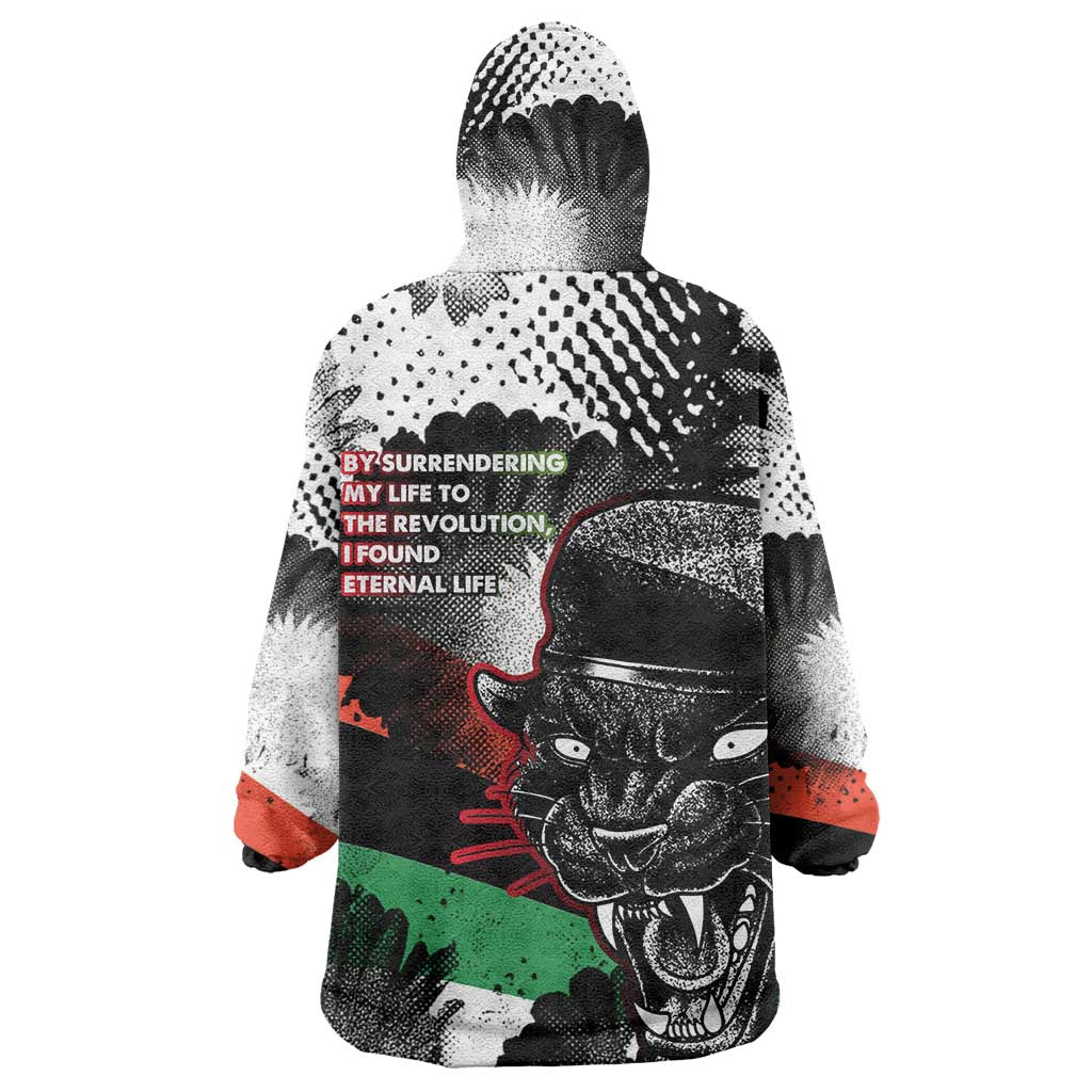 Huey P. Newton Wearable Blanket Hoodie Revolutionary Portrait - Panther Graphic Surrender to the Revolution Quote - African Pride