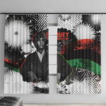 Huey P. Newton Window Curtain Revolutionary Portrait - Panther Graphic Surrender to the Revolution Quote - African Pride