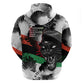 Huey P. Newton Zip Hoodie Revolutionary Portrait - Panther Graphic Surrender to the Revolution Quote - African Pride