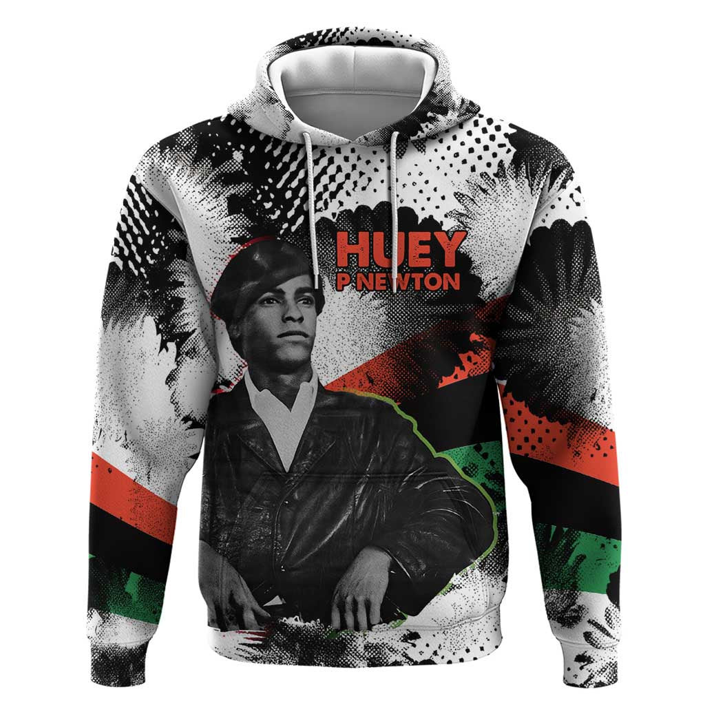 Huey P. Newton Zip Hoodie Revolutionary Portrait - Panther Graphic Surrender to the Revolution Quote - African Pride