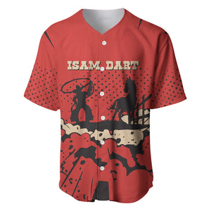 Isom Dart Black Cowboy Baseball Jersey Wild West Outlaw Vintage Comic Art