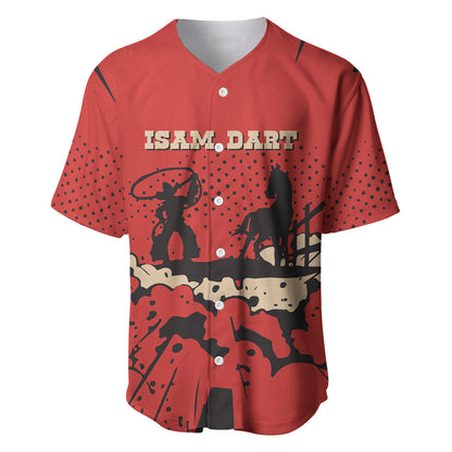 Isom Dart Black Cowboy Baseball Jersey Wild West Outlaw Vintage Comic Art