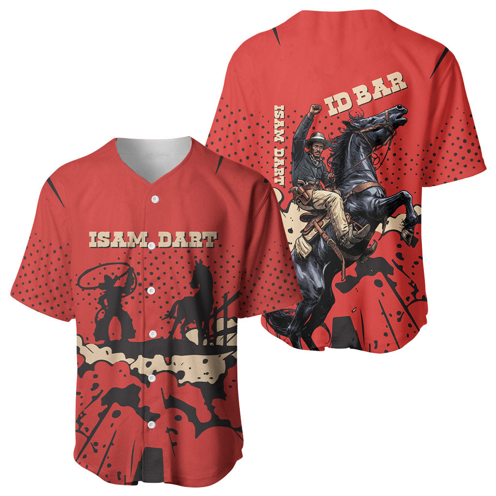 Isom Dart Black Cowboy Baseball Jersey Wild West Outlaw Vintage Comic Art