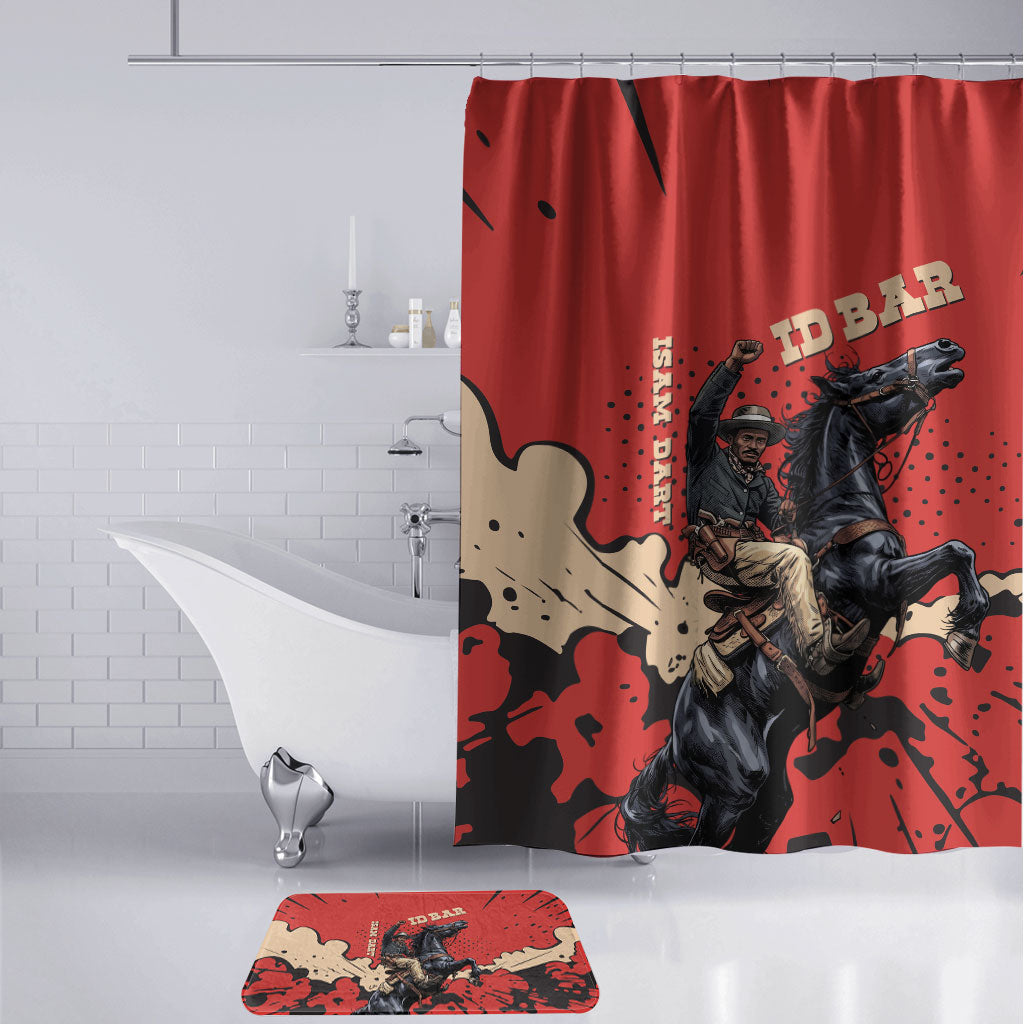 Isom Dart Black Cowboy Bathroom Set Wild West Outlaw Vintage Comic Art