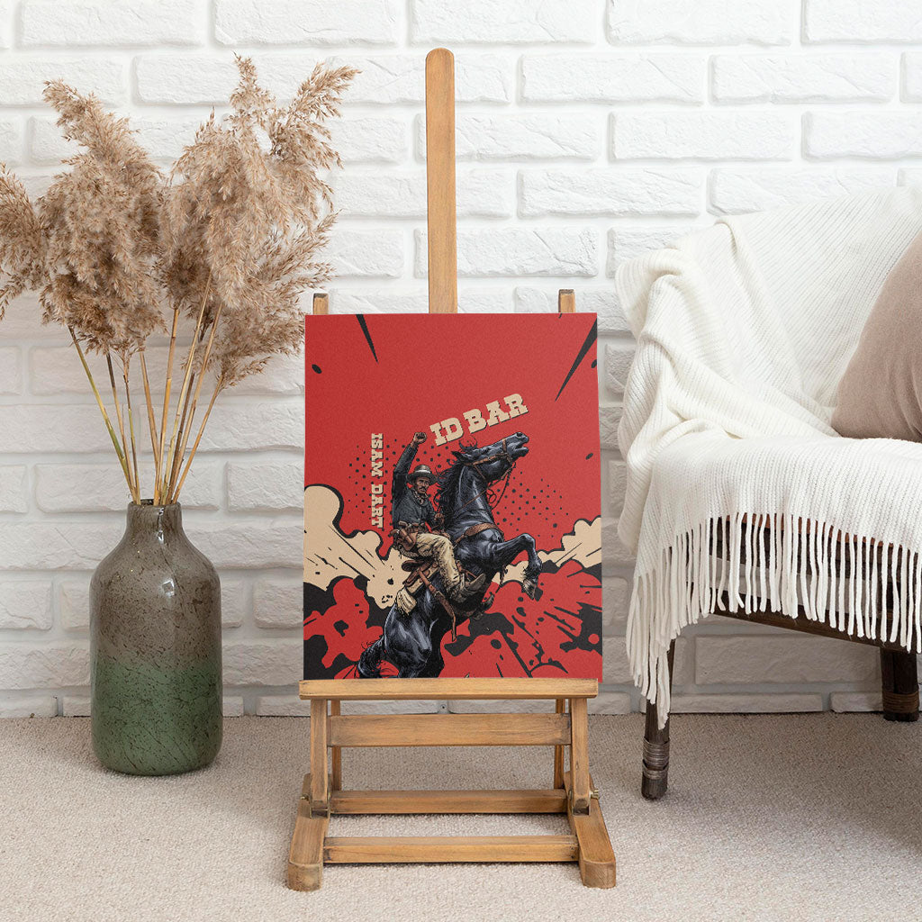 Isom Dart Black Cowboy Canvas Wall Art Wild West Outlaw Vintage Comic Art