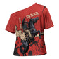 Isom Dart Black Cowboy Cross Shoulder Shirt Wild West Outlaw Vintage Comic Art