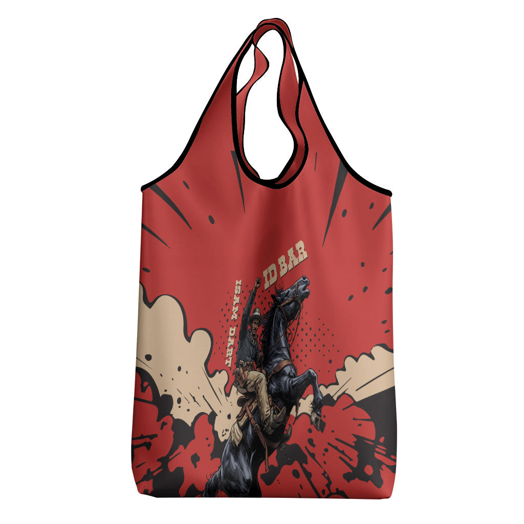 Isom Dart Black Cowboy Grocery Bag Wild West Outlaw Vintage Comic Art