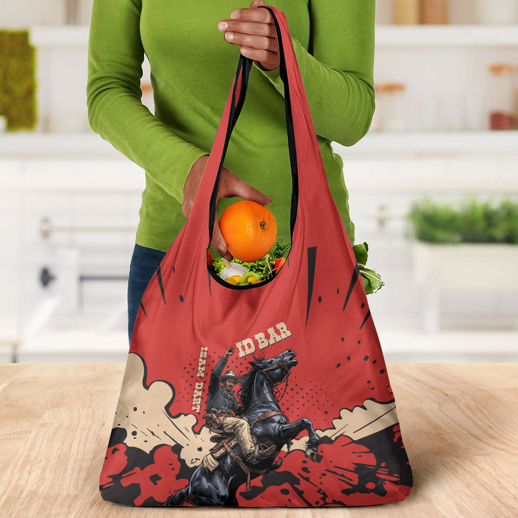 Isom Dart Black Cowboy Grocery Bag Wild West Outlaw Vintage Comic Art