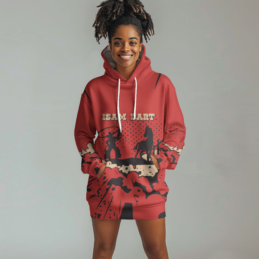 Isom Dart Black Cowboy Hoodie Dress Wild West Outlaw Vintage Comic Art