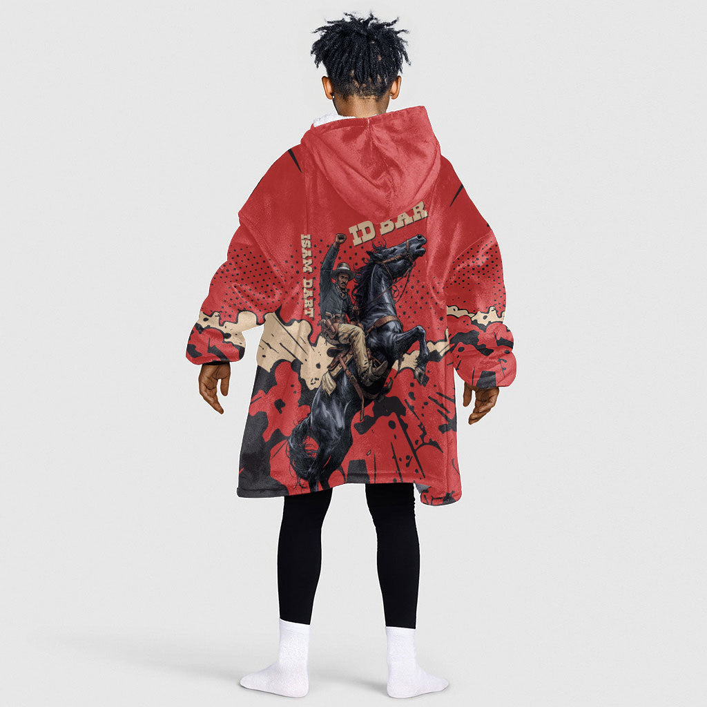 Isom Dart Black Cowboy Kid Wearable Blanket Hoodie Wild West Outlaw Vintage Comic Art