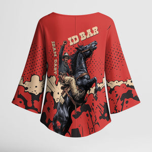 Isom Dart Black Cowboy Kimono Sleeve Blouse Wild West Outlaw Vintage Comic Art