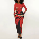 Isom Dart Black Cowboy Long Sleeve Bodycon Dress Wild West Outlaw Vintage Comic Art