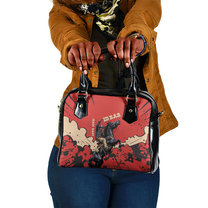 Isom Dart Black Cowboy Shoulder Handbag Wild West Outlaw Vintage Comic Art