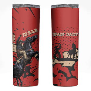 Isom Dart Black Cowboy Skinny Tumbler Wild West Outlaw Vintage Comic Art