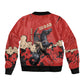 Isom Dart Black Cowboy Sleeve Zip Bomber Jacket Wild West Outlaw Vintage Comic Art