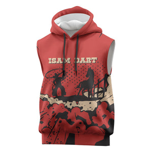Isom Dart Black Cowboy Sleeveless Hoodie Wild West Outlaw Vintage Comic Art