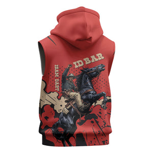 Isom Dart Black Cowboy Sleeveless Hoodie Wild West Outlaw Vintage Comic Art