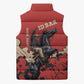 Isom Dart Black Cowboy Sleeveless Puffer Jacket Wild West Outlaw Vintage Comic Art