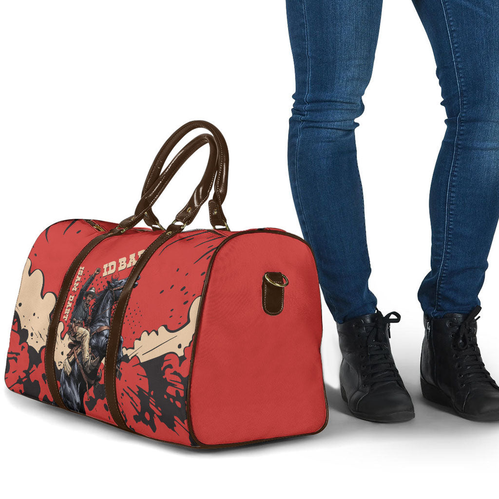 Isom Dart Black Cowboy Travel Bag Wild West Outlaw Vintage Comic Art