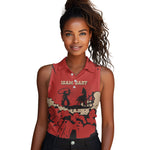 Isom Dart Black Cowboy Women Sleeveless Polo Shirt Wild West Outlaw Vintage Comic Art