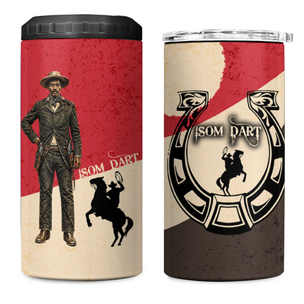 Isom Dart Legend Of The West 4 in 1 Can Cooler Tumbler Vintage Horseshoe Western