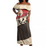Isom Dart Legend Of The West Off Shoulder Maxi Dress Vintage Horseshoe Western