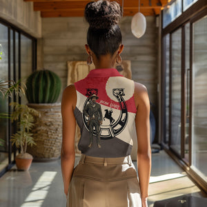 Isom Dart Legend Of The West Women Sleeveless Polo Shirt Vintage Horseshoe Western
