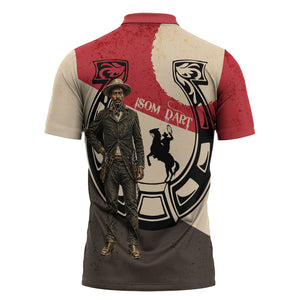 Isom Dart Legend Of The West Zipper Polo Shirt Vintage Horseshoe Western