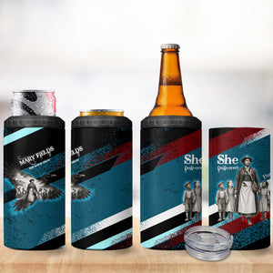 Mary Fields The White Crow 4 in 1 Can Cooler Tumbler Vintage Grunge Wild West Portrait And Crow