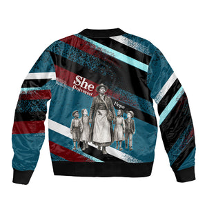 Mary Fields The White Crow Sleeve Zip Bomber Jacket Vintage Grunge Wild West Portrait And Crow