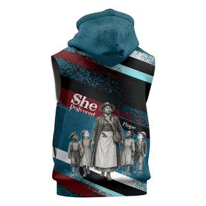 Mary Fields The White Crow Sleeveless Zip Hoodie Vintage Grunge Wild West Portrait And Crow