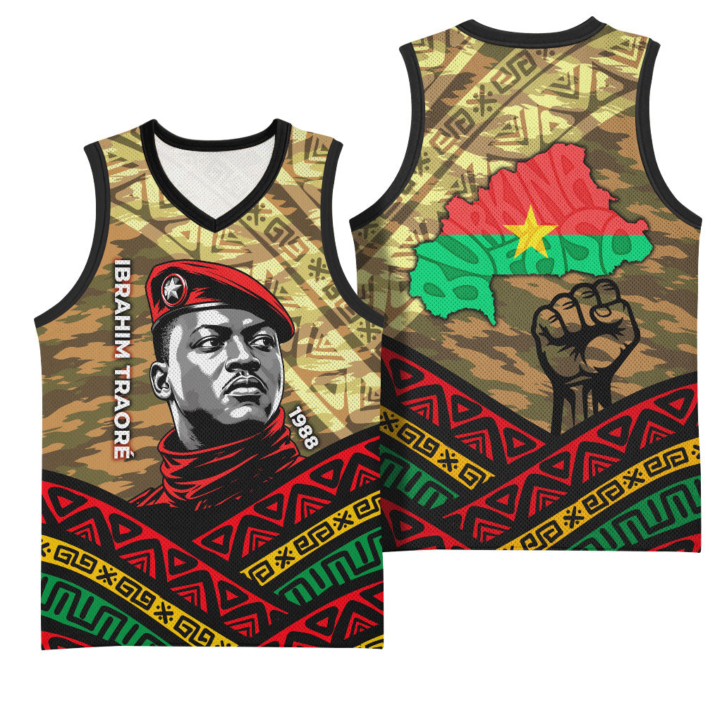 Ibrahim Traore Burkina Faso Basketball Jersey West African Revolutionary Art
