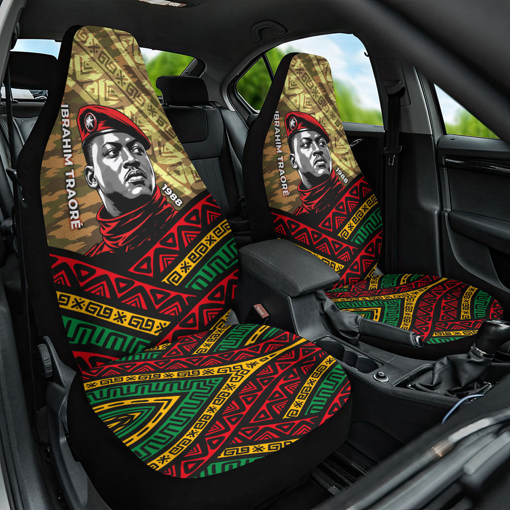 Ibrahim Traore Burkina Faso Car Seat Cover West African Revolutionary Art