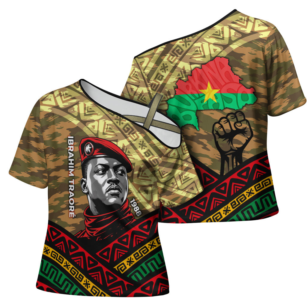 Ibrahim Traore Burkina Faso Cross Shoulder Shirt West African Revolutionary Art