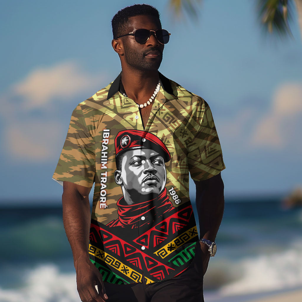 Ibrahim Traore Burkina Faso Hawaiian Shirt West African Revolutionary Art