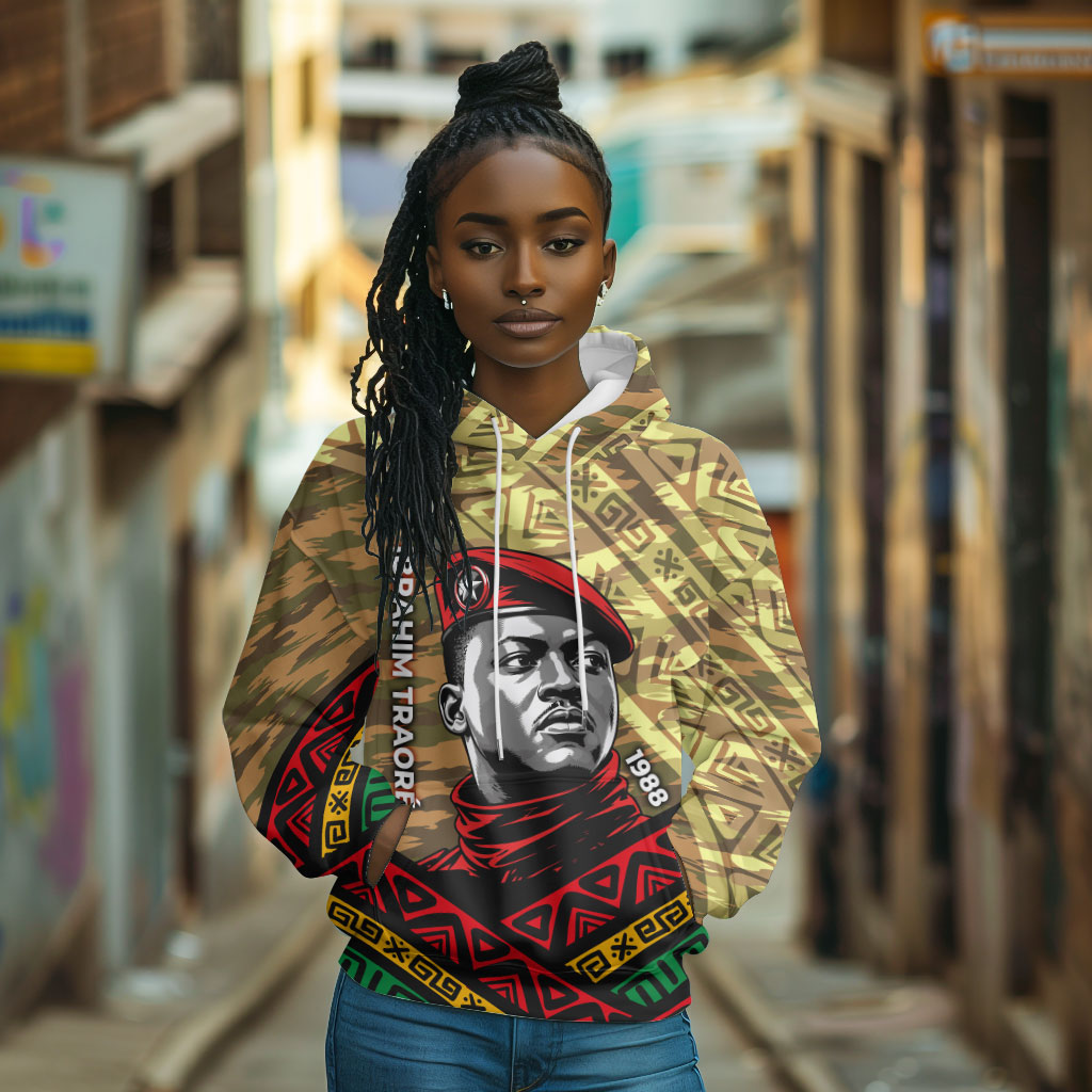 Ibrahim Traore Burkina Faso Hoodie West African Revolutionary Art