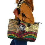 Ibrahim Traore Burkina Faso Leather Tote Bag West African Revolutionary Art