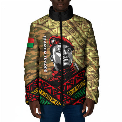 Ibrahim Traore Burkina Faso Padded Jacket West African Revolutionary Art