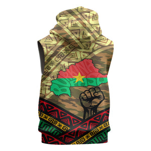 Ibrahim Traore Burkina Faso Sleeveless Hoodie West African Revolutionary Art