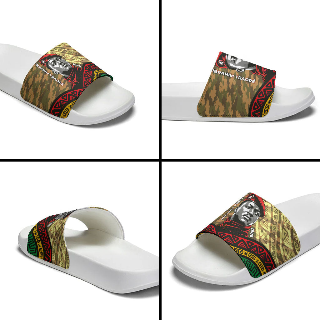 Ibrahim Traore Burkina Faso Slide Sandals West African Revolutionary Art