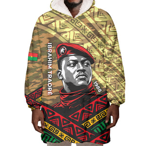 Ibrahim Traore Burkina Faso Wearable Blanket Hoodie West African Revolutionary Art